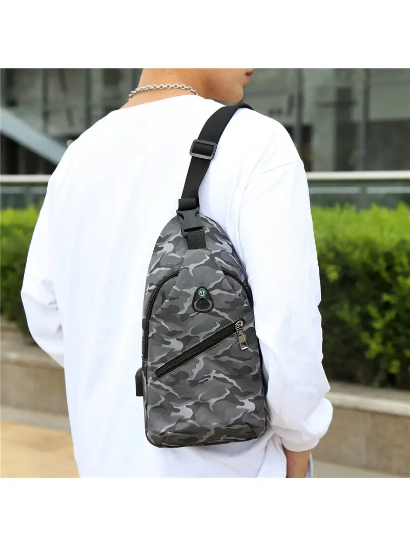 Men's Camo Crossbody Shoulder Bag Outdoor Sports Korean Style