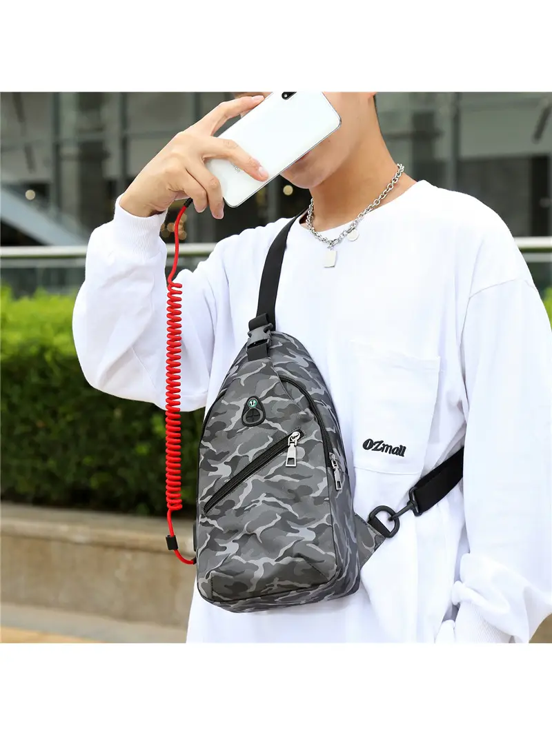 Men's Camo Crossbody Shoulder Bag Outdoor Sports Korean Style