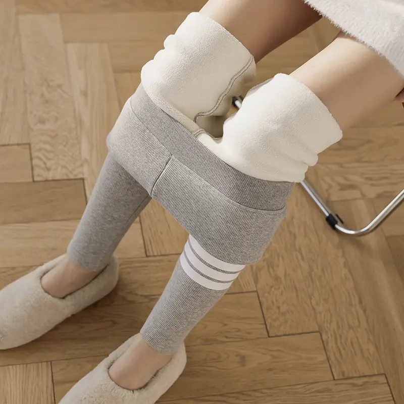 Warm Gray Slim Fit Leggings with 4 Bar Thread - Image 7