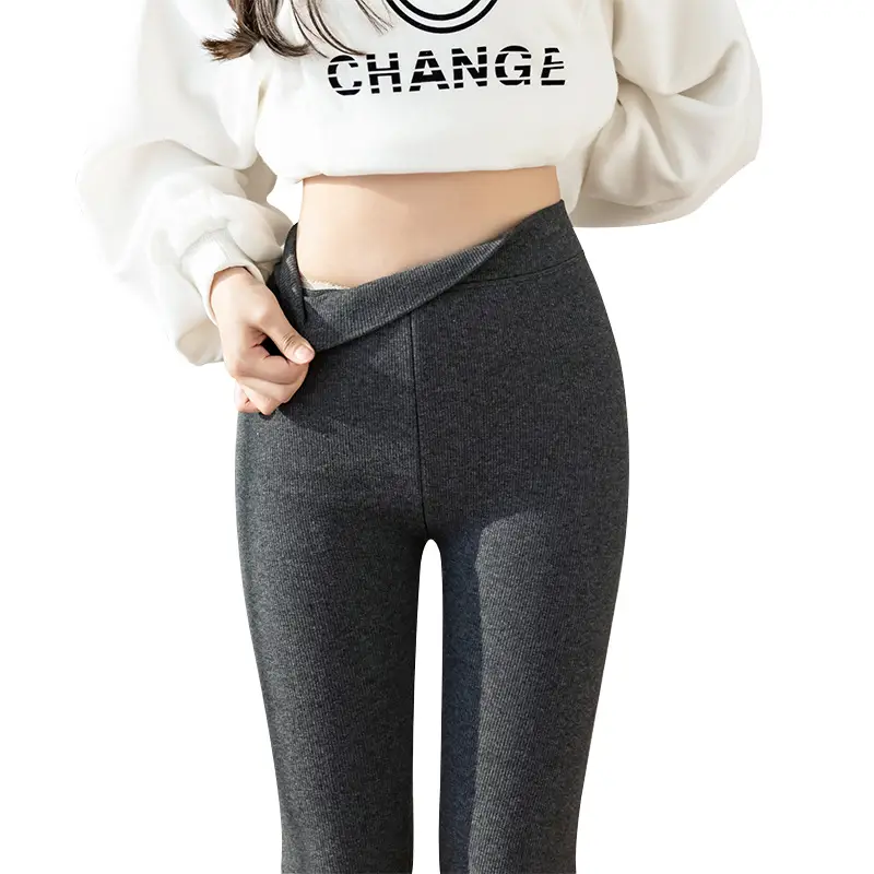 Warm Gray Slim Fit Leggings with 4 Bar Thread - Image 8