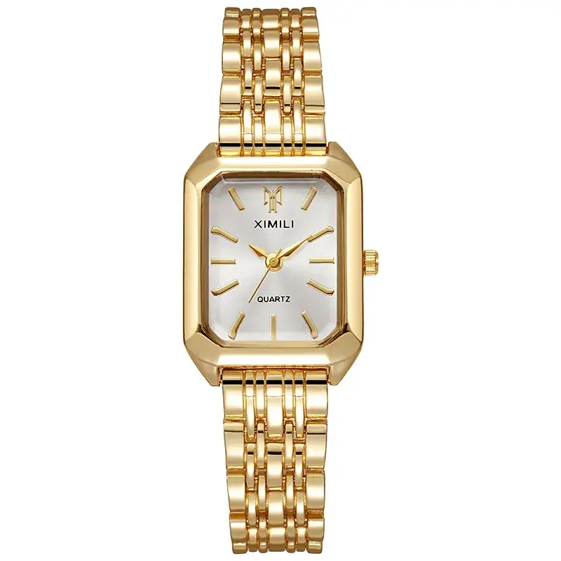 Gold Square Quartz Women's Watch with Chain Strap - Image 7
