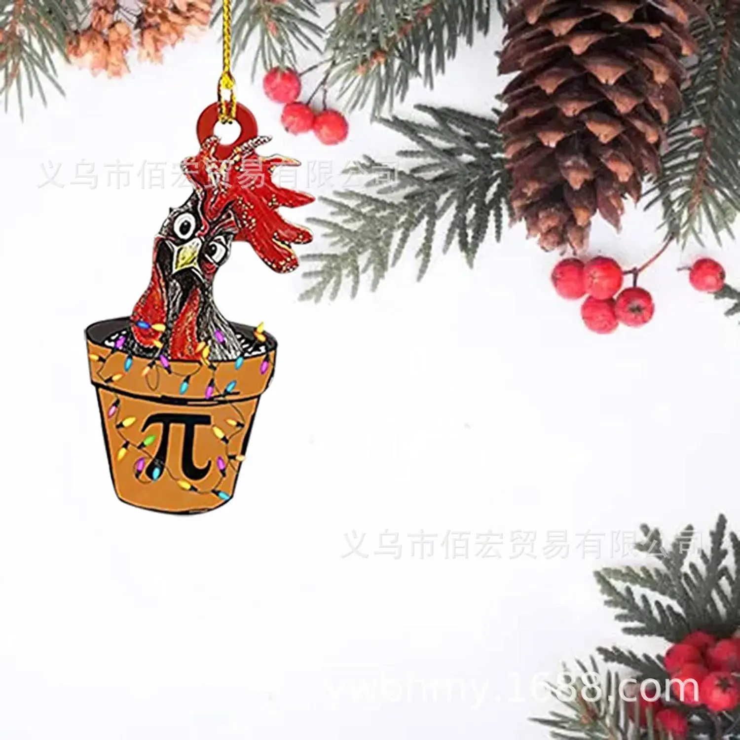 Acrylic Christmas Scarf Chicken Pendant Christmasscarfchicken