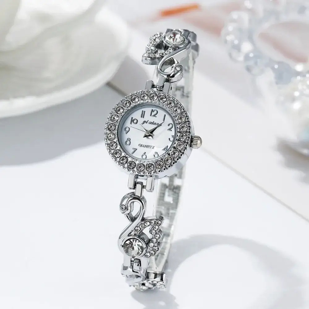 Luxury Diamond Swan Bracelet Watch for Women - Image 4