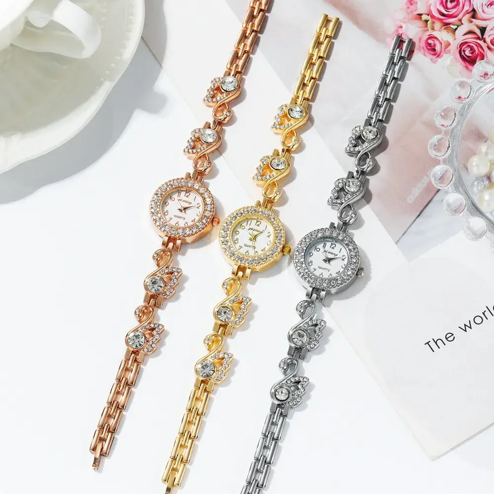 Luxury Diamond Swan Bracelet Watch for Women - Image 8
