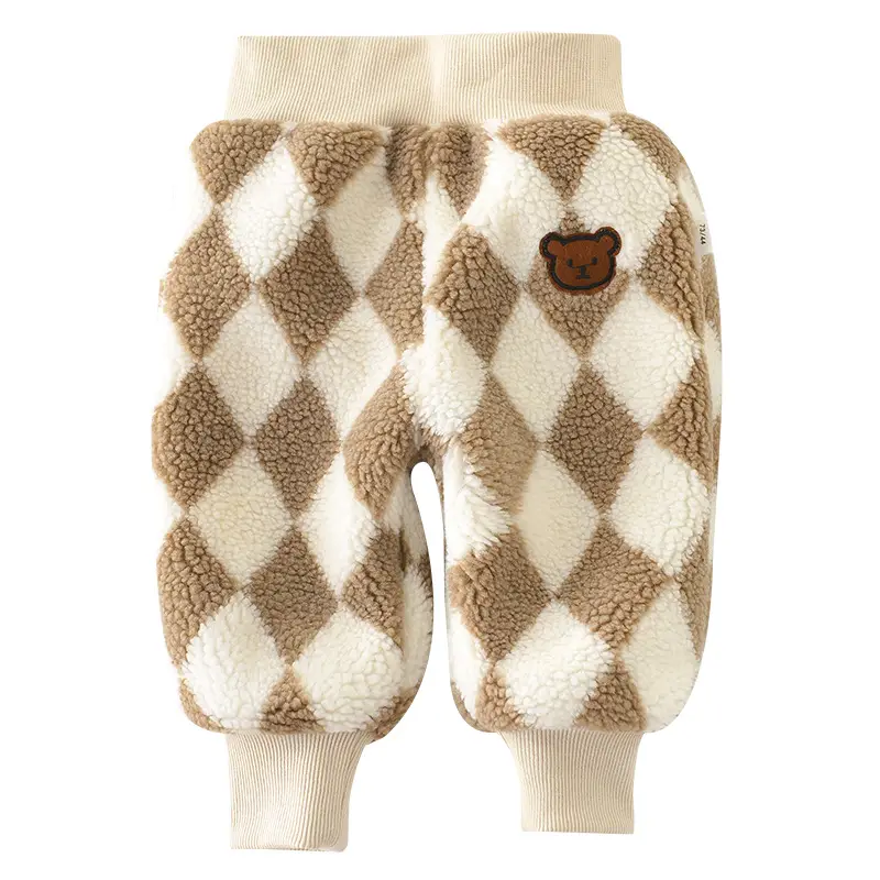 2024 Winter Baby Leg Panties Cartoon Rhombus Plaid Thickened Butt-Covering Pants - Image 6