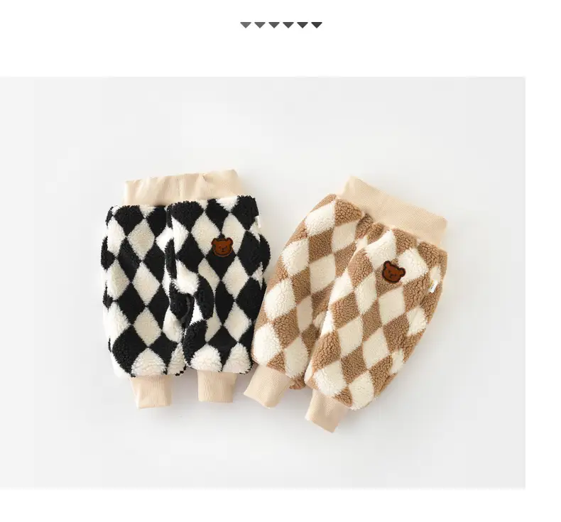 2024 Winter Baby Leg Panties Cartoon Rhombus Plaid Thickened Butt-Covering Pants — feature 38