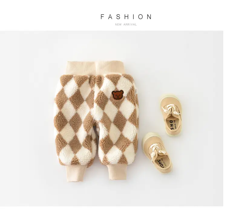 2024 Winter Baby Leg Panties Cartoon Rhombus Plaid Thickened Butt-Covering Pants — feature 42