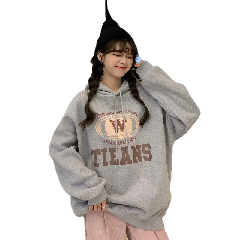 Women Fleece Lined Hoodie Letter Print 2025 Winter - Image 13