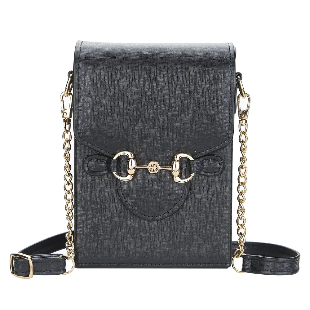 Boiseen Women's Leather Phone Bag with Horse Buckle