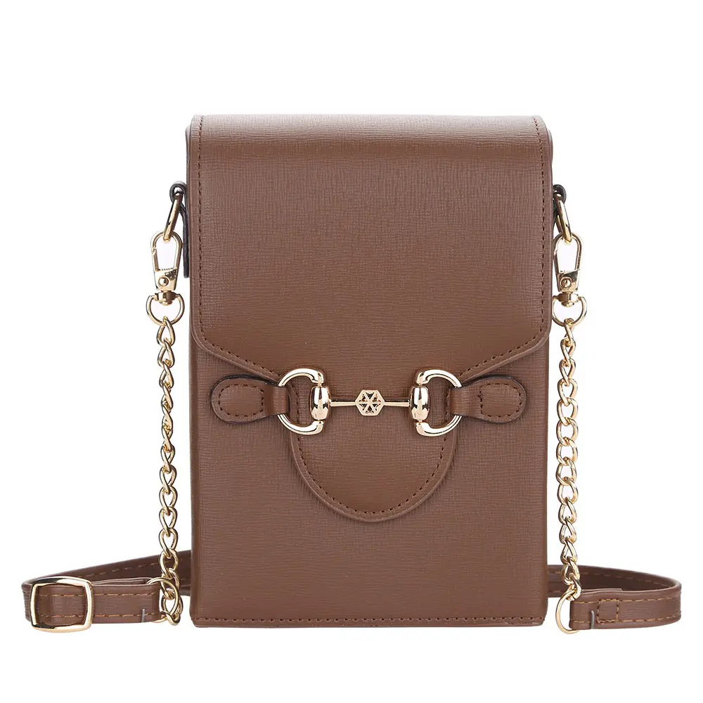 Boiseen Women's Leather Phone Bag with Horse Buckle