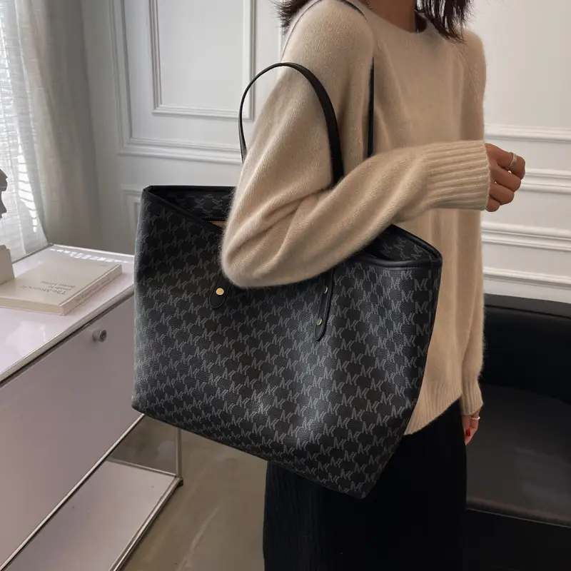 Textured Beige Women's Tote Bag 2021 New Fashion - Image 5
