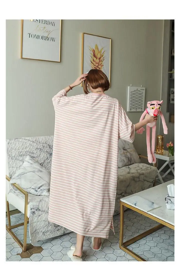 Korean Style Loose Long Nightgown Women Summer — feature 15