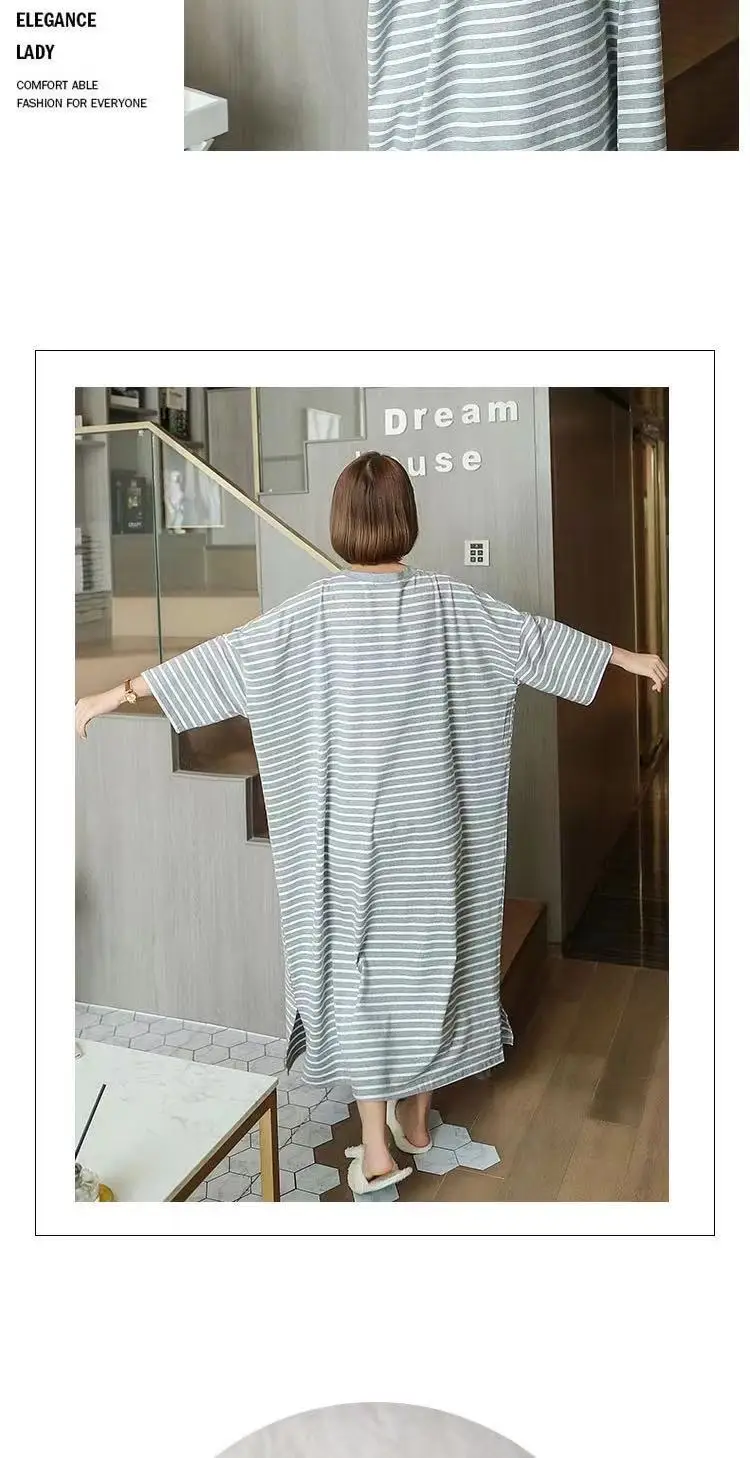 Korean Style Loose Long Nightgown Women Summer — feature 18