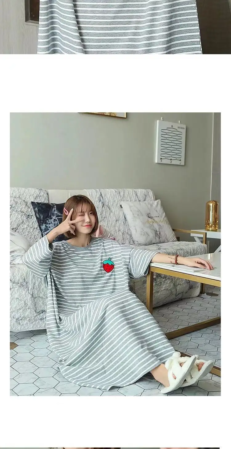 Korean Style Loose Long Nightgown Women Summer — feature 20