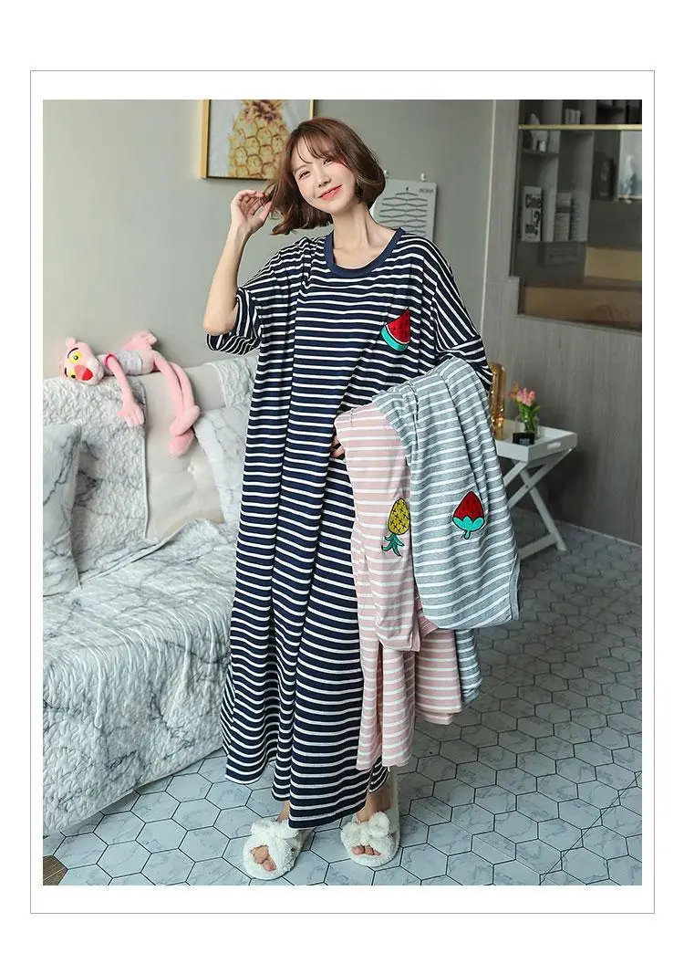 Korean Style Loose Long Nightgown Women Summer — feature 3