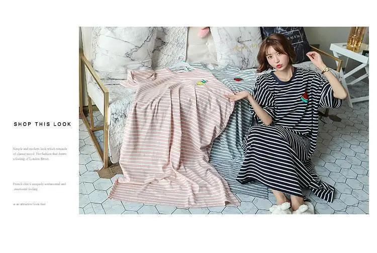 Korean Style Loose Long Nightgown Women Summer — feature 5