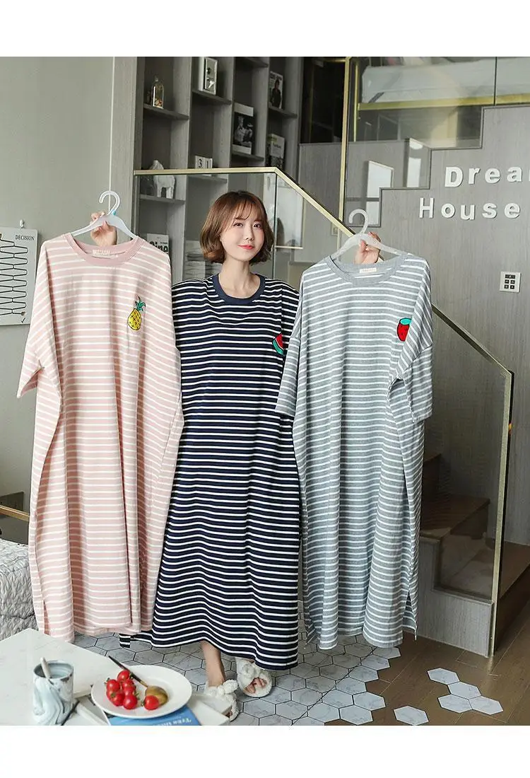 Korean Style Loose Long Nightgown Women Summer — feature 6