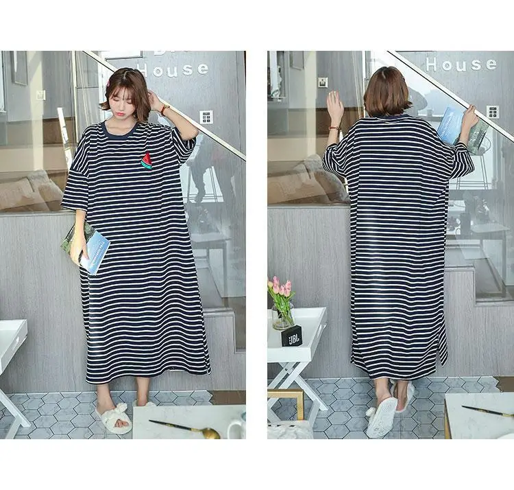 Korean Style Loose Long Nightgown Women Summer — feature 7