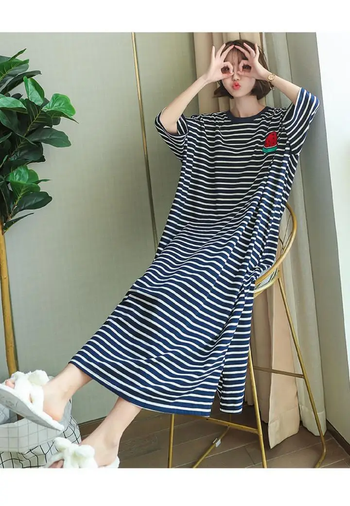 Korean Style Loose Long Nightgown Women Summer — feature 9