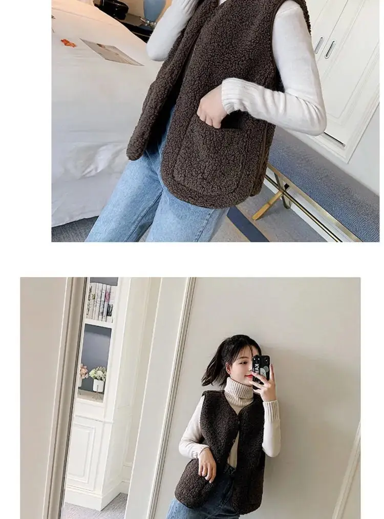 Lamb Wool Vest Jacket for Women 2025 Cross-Border New — feature 14