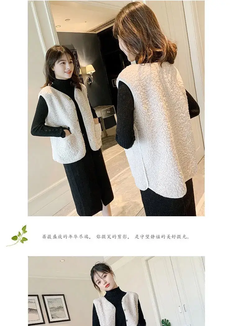 Lamb Wool Vest Jacket for Women 2025 Cross-Border New — feature 7