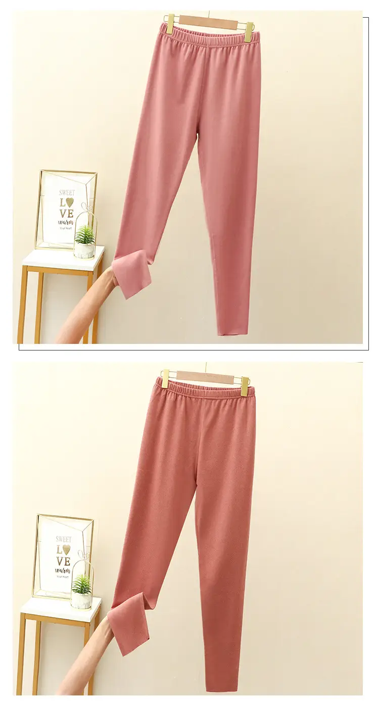 Women Velvet Padded Long Pants Lavender Large — feature 14