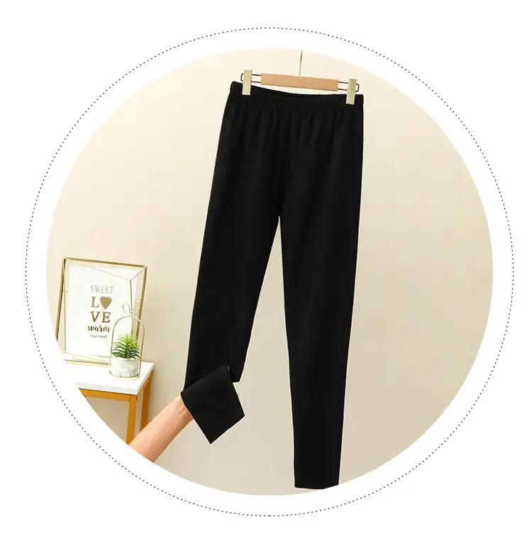 Women Velvet Padded Long Pants Lavender Large — feature 4