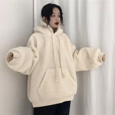 300g Velvet Fleece Tether Hooded Jacket for Women