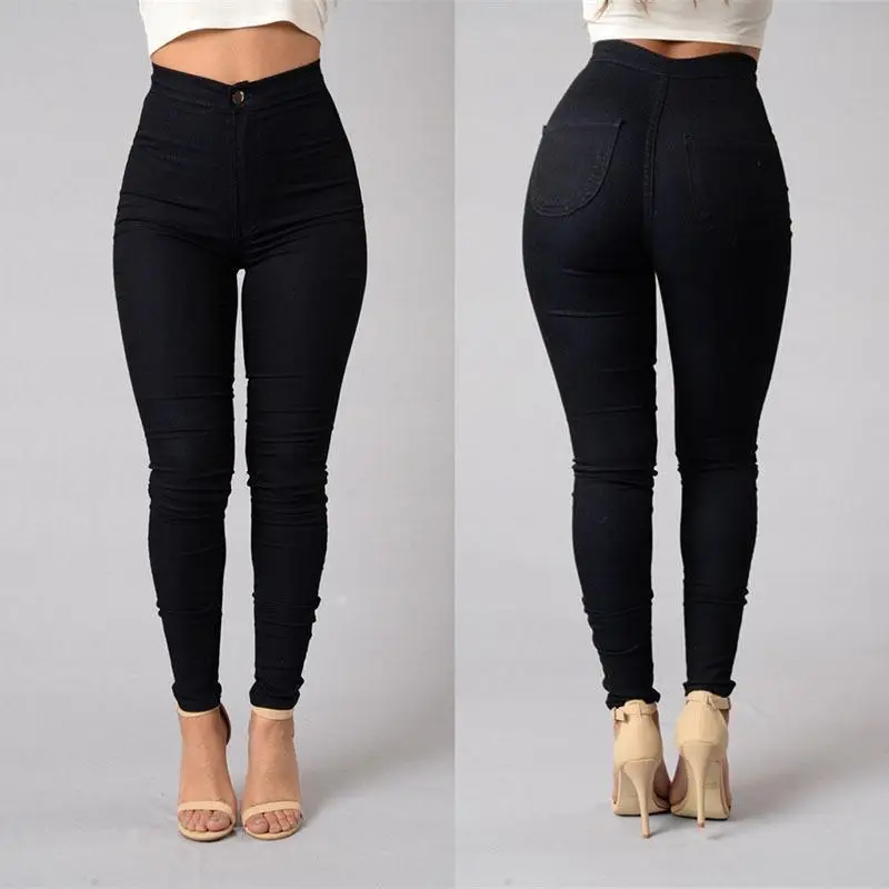 Black High Waist Tight Pencil Pants Large Size - Image 2