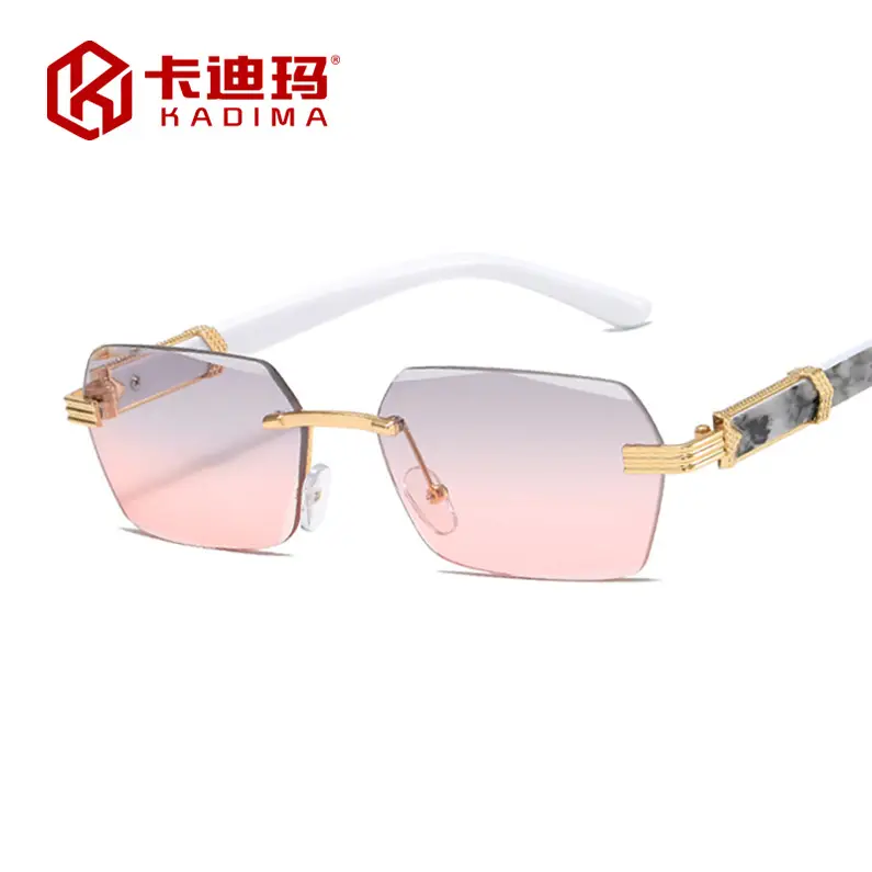 Korean Style Frameless Sunglasses Pink Gradient Marine Ins - Image 12