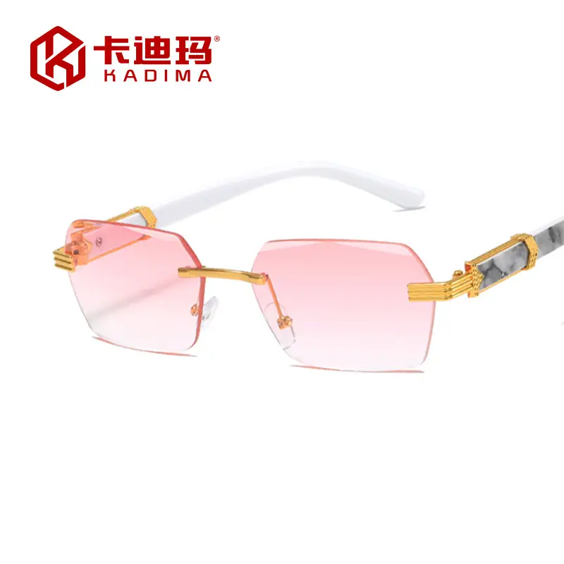 Korean Style Frameless Sunglasses Pink Gradient Marine Ins - Image 13