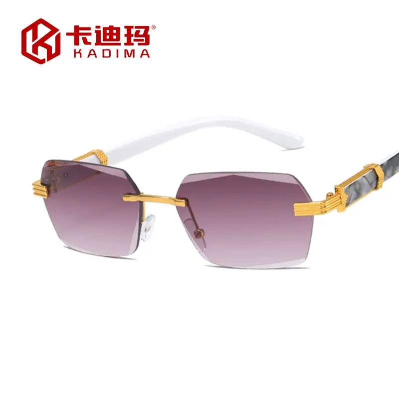 Korean Style Frameless Sunglasses Pink Gradient Marine Ins - Image 14