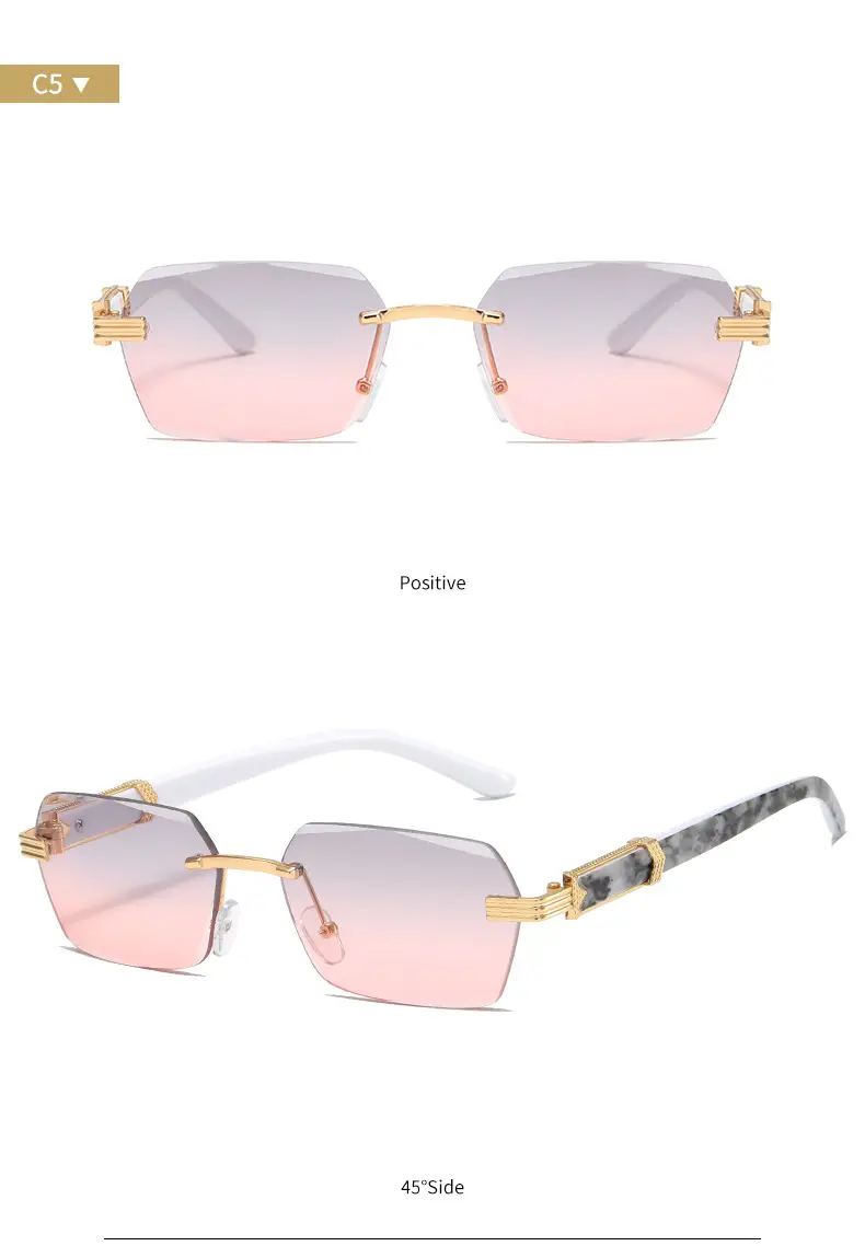 Korean Style Frameless Sunglasses Pink Gradient Marine Ins β feature 10