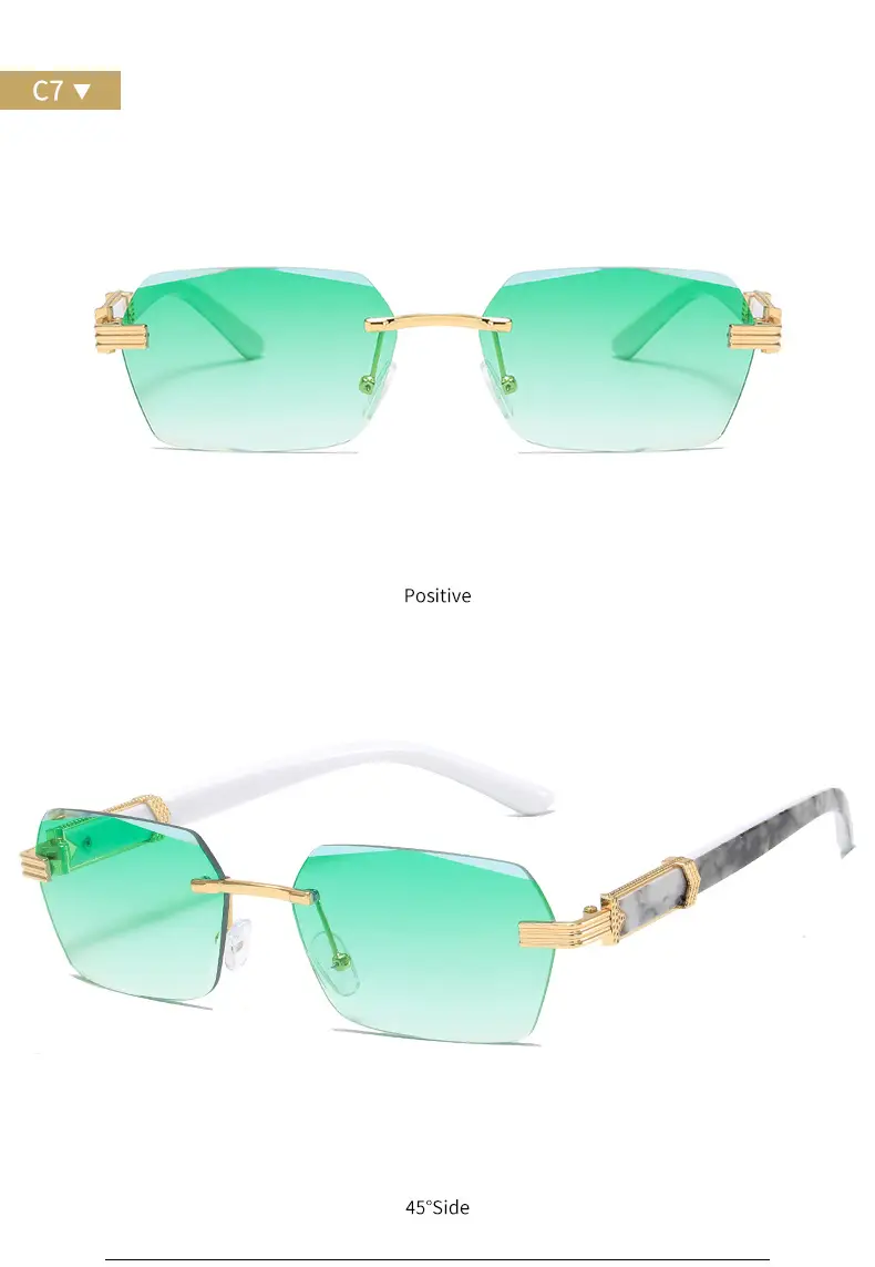 Korean Style Frameless Sunglasses Pink Gradient Marine Ins β feature 12