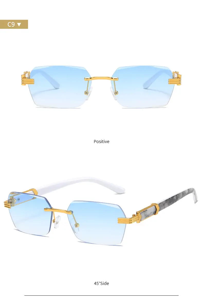 Korean Style Frameless Sunglasses Pink Gradient Marine Ins β feature 14