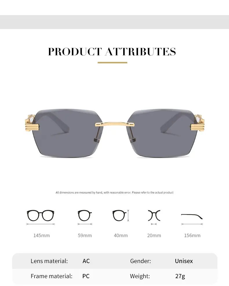 Korean Style Frameless Sunglasses Pink Gradient Marine Ins β feature 3