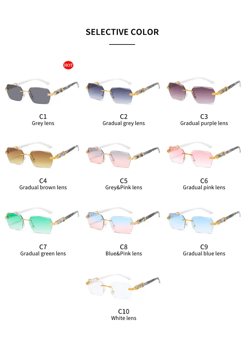 Korean Style Frameless Sunglasses Pink Gradient Marine Ins β feature 4