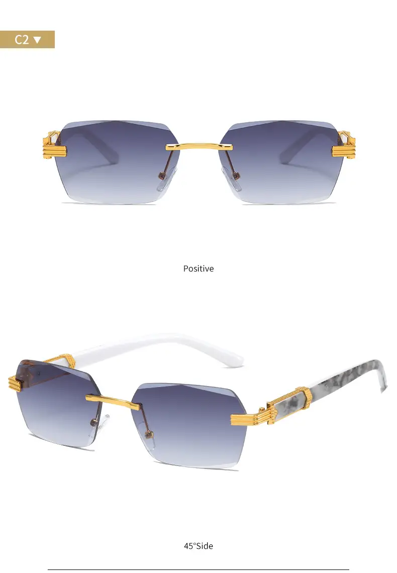 Korean Style Frameless Sunglasses Pink Gradient Marine Ins β feature 7