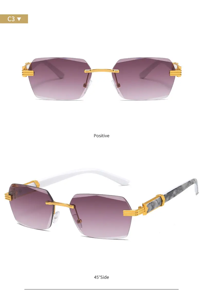 Korean Style Frameless Sunglasses Pink Gradient Marine Ins β feature 8