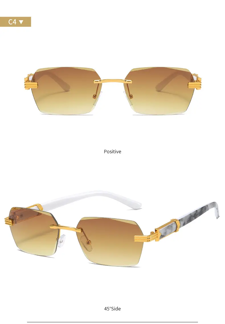 Korean Style Frameless Sunglasses Pink Gradient Marine Ins β feature 9