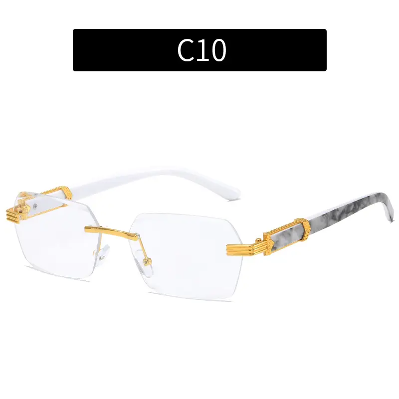 Korean Style Frameless Sunglasses Pink Gradient Marine Ins - Image 10