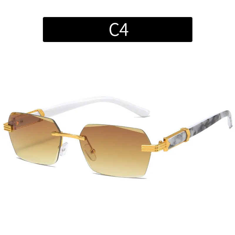 Korean Style Frameless Sunglasses Pink Gradient Marine Ins - Image 4