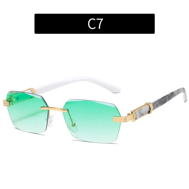 Korean Style Frameless Sunglasses Pink Gradient Marine Ins - Image 7