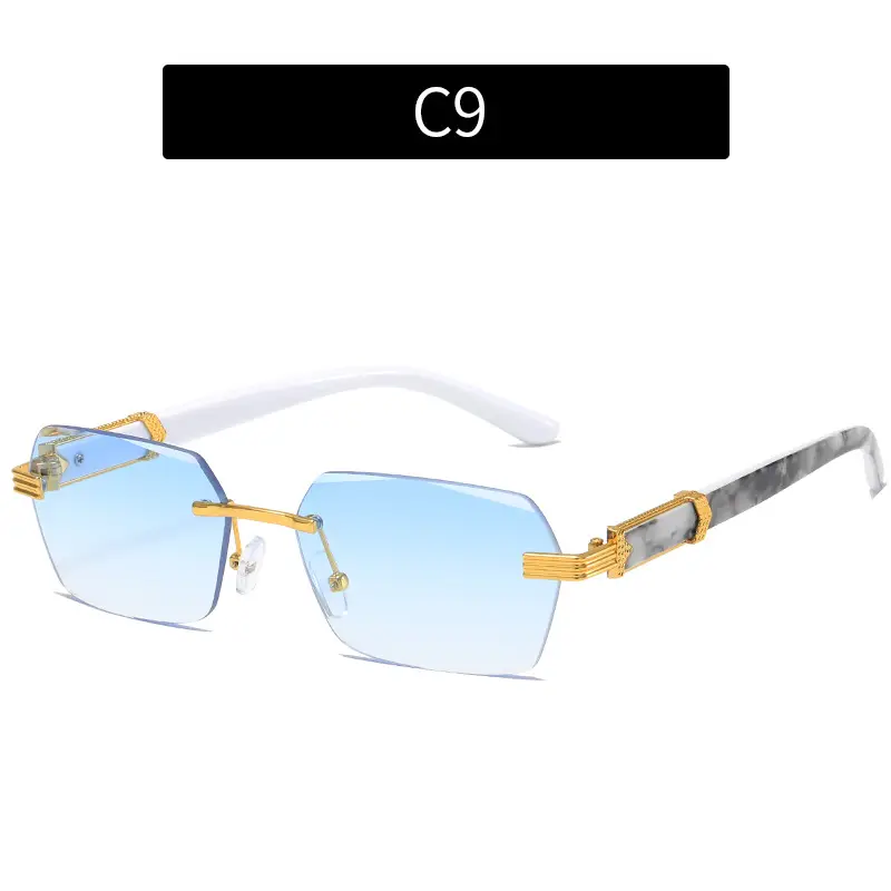Korean Style Frameless Sunglasses Pink Gradient Marine Ins - Image 9
