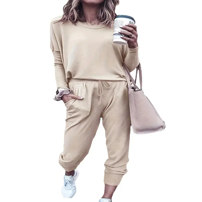 Women Grey 2-Piece Loose Casual Suit 2024 - Image 9