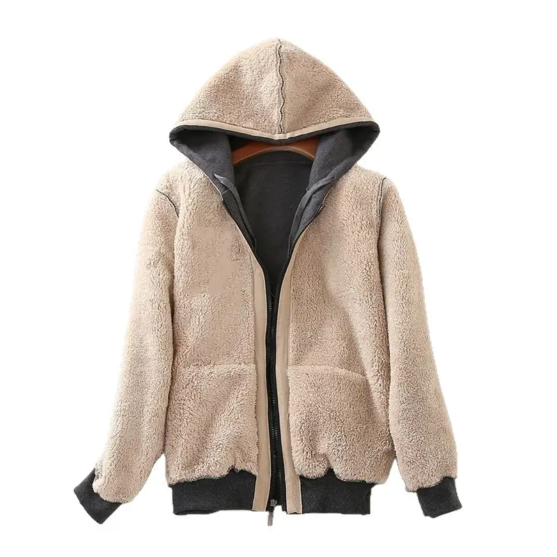 Fleece Hooded Sweatshirt for Women Grey 2025 Winter - Image 11