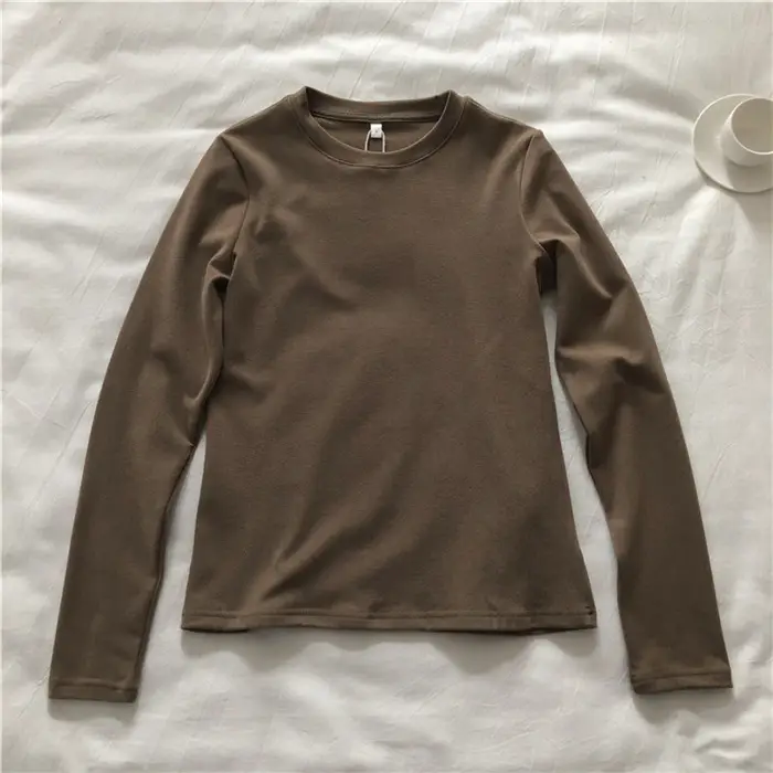 Women Velvet Warm T-Shirt Winter Slim Fit - Image 4