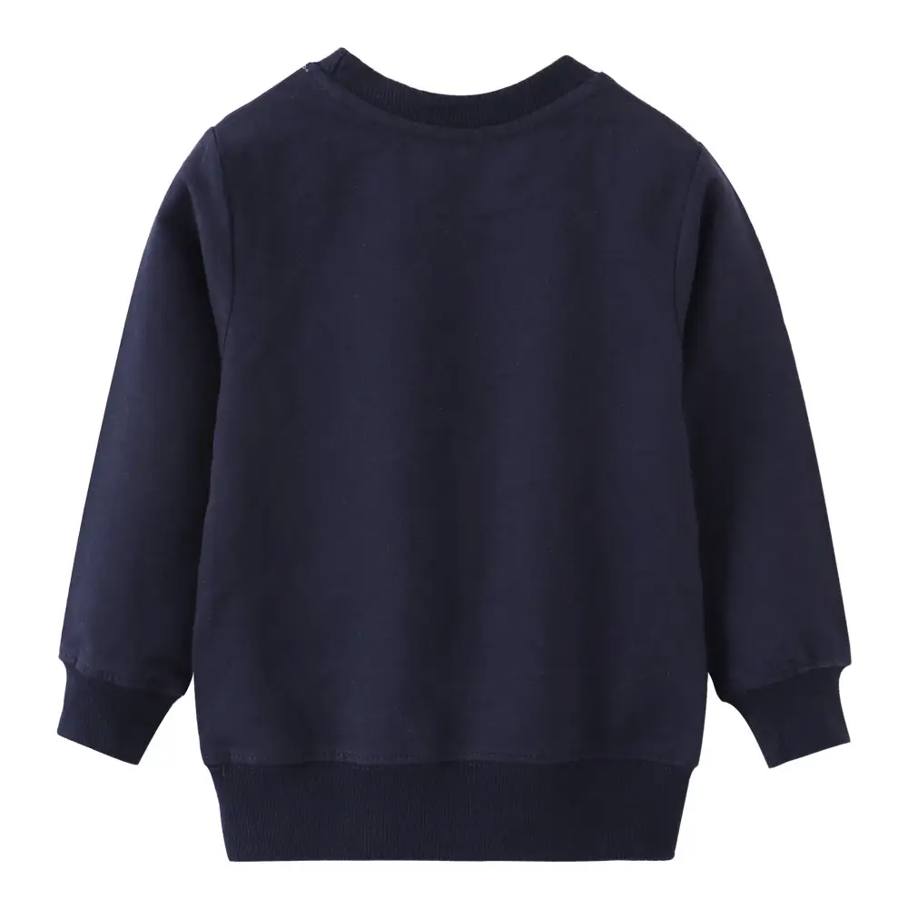 Kids Dinosaur Cotton Sweater Navy Blue Long Sleeve