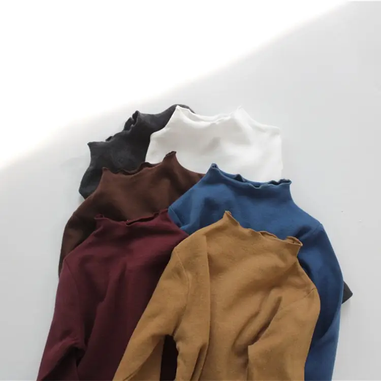 Korean Style Long Sleeve Kids Turtlenege Tops Set — feature 4
