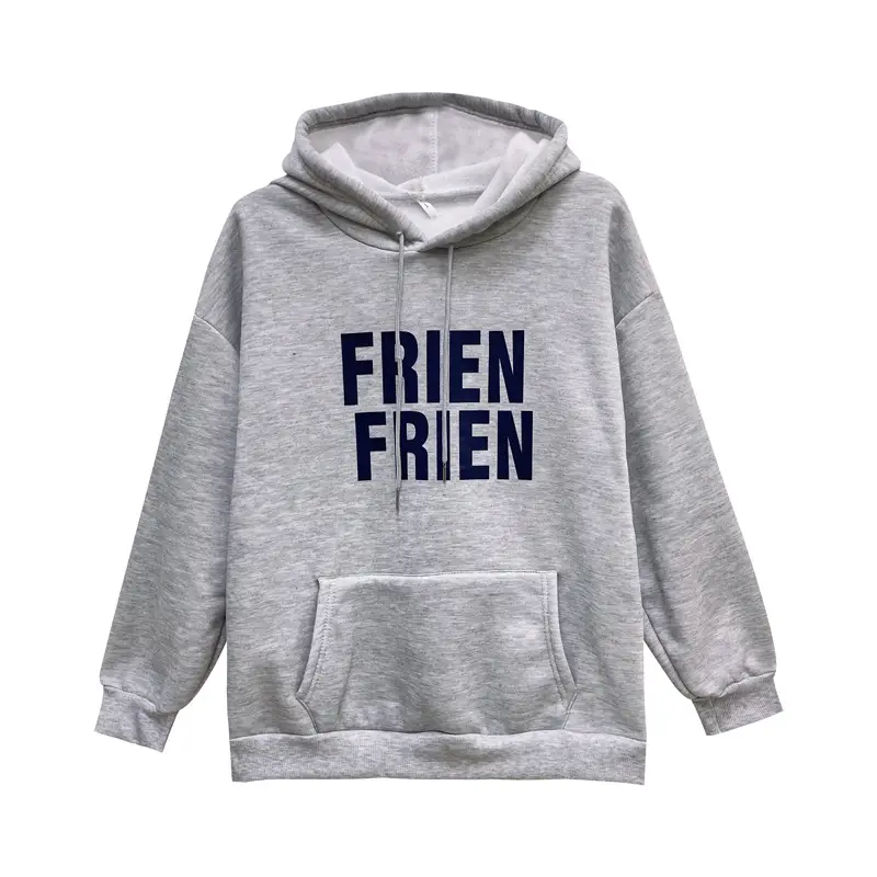 Fleece Hooded Sweatshirt Women New Winter Letter Print Loose Fit - Image 10
